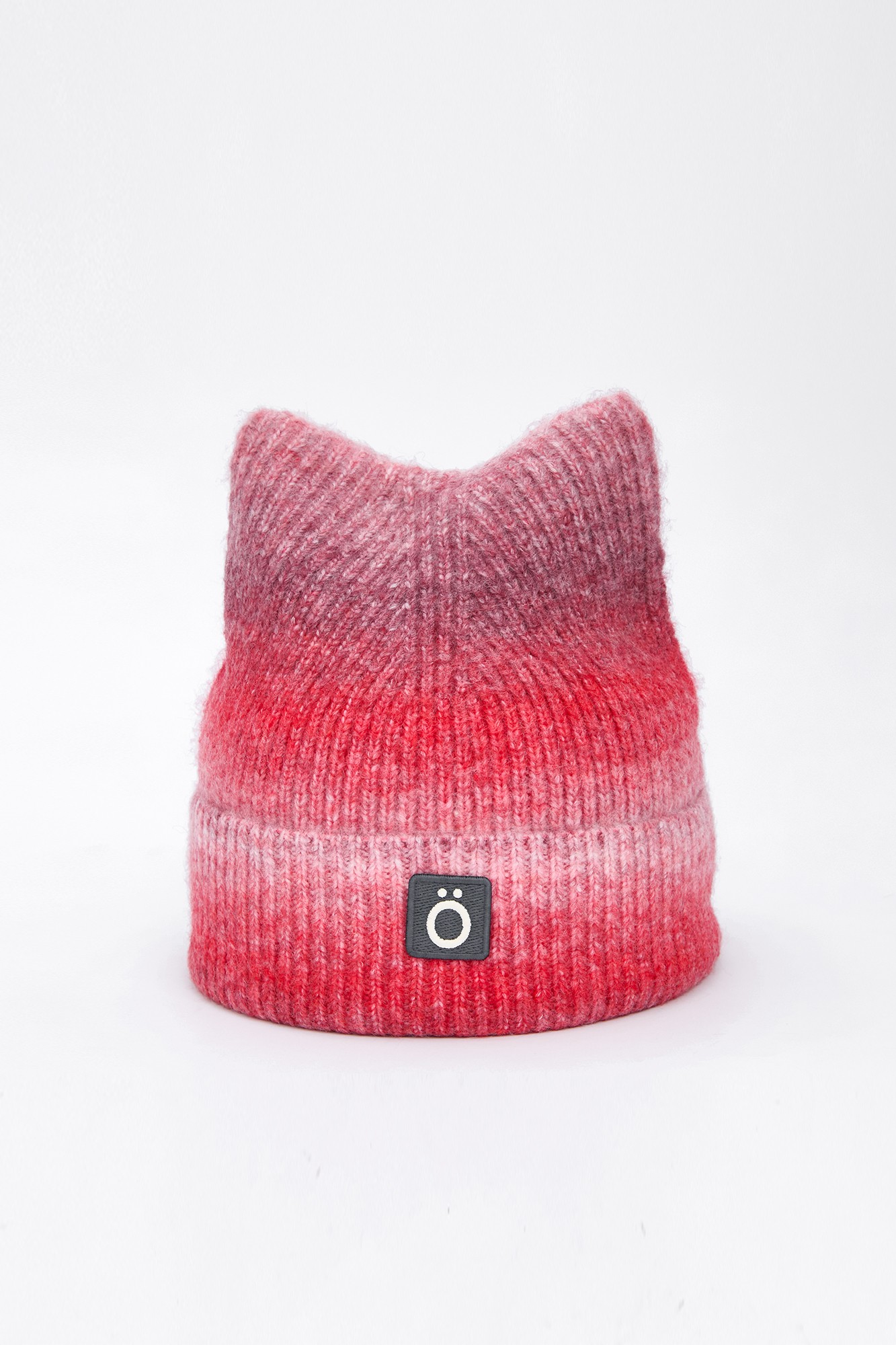 猫耳朵渐变撞色针织帽